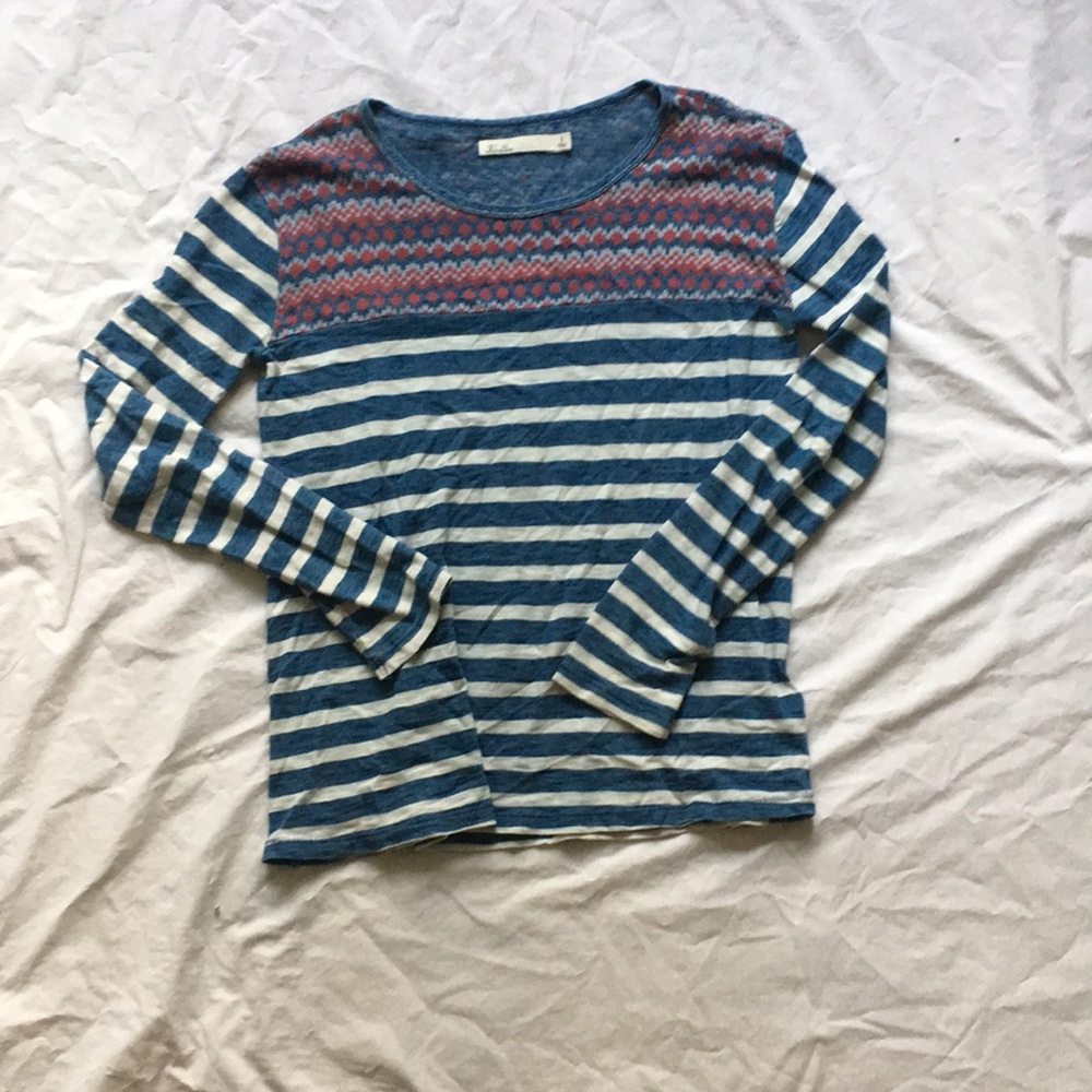 Blue striped long sleeve tee